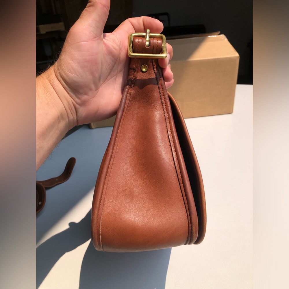 VINTAGE COACH #9951 BRITISH TAN LEATHER PATRICIA’S PURSE WITH HANGTAG - Picture 4 of 16
